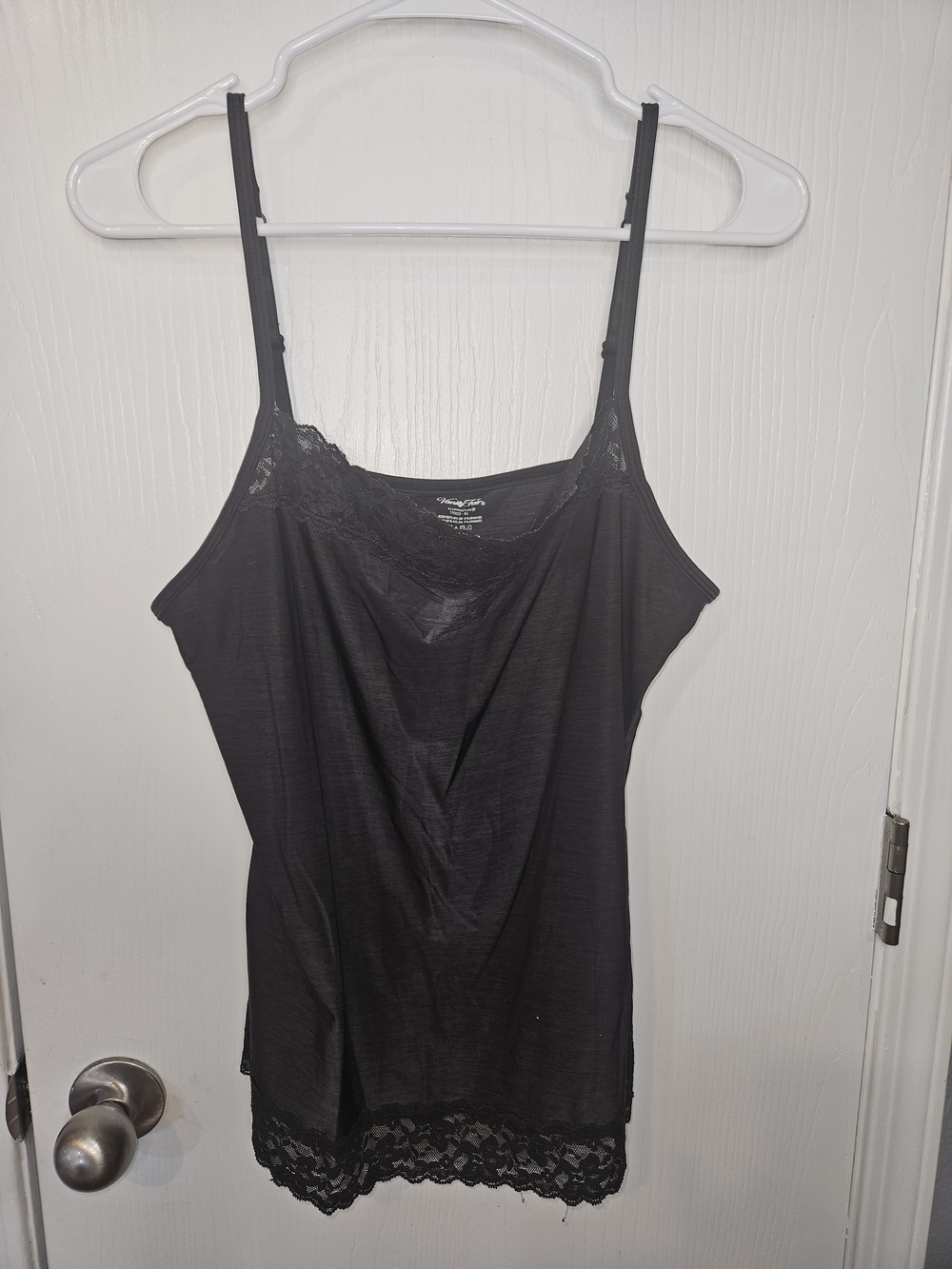 Vanity Fair Black Lace-Trim Camisole
